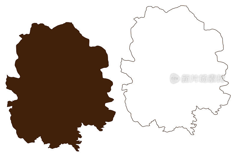蒙特克里斯托岛(意大利共和国，意大利，托斯卡纳群岛)地图矢量插图，潦草草图Isola di Monte Cristo或奥格拉萨地图